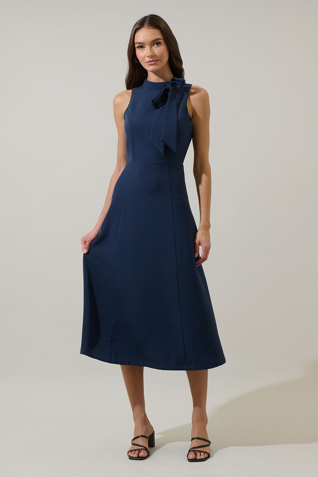 Dania Sleeveless Bow Midi Dress