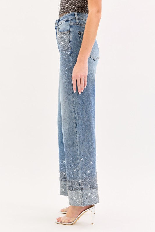 Miniatura: Sally High Rise Embellished Wide Leg Jeans