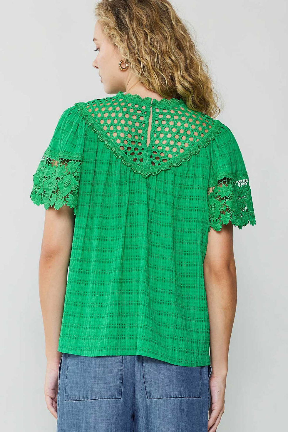 Miniatura: Grace Lace Contrast Detail Blouse