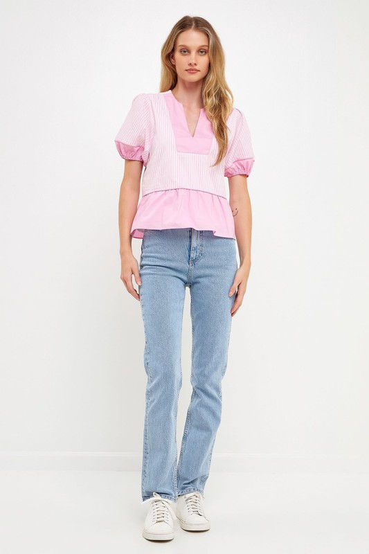 Miniatura: Anahí Contrast Detail Stripe Top