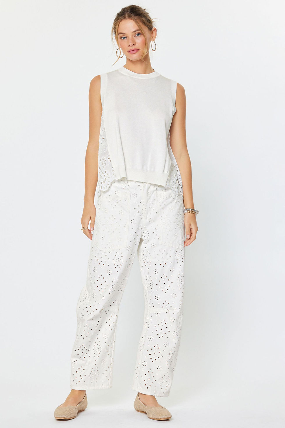 Miniatura: Arleen Eyelet Embroidered Pants