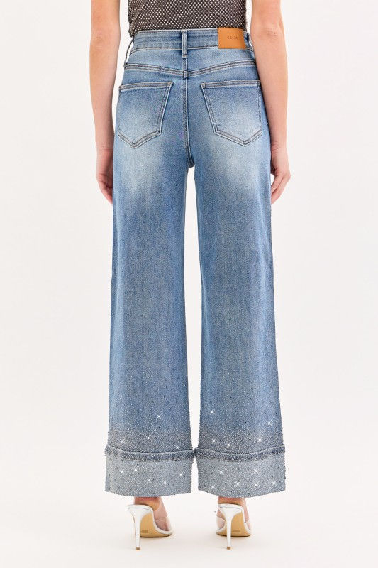 Miniatura: Sally High Rise Embellished Wide Leg Jeans