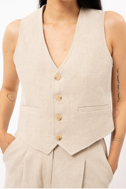 ALIX COTTON-LINEN VEST