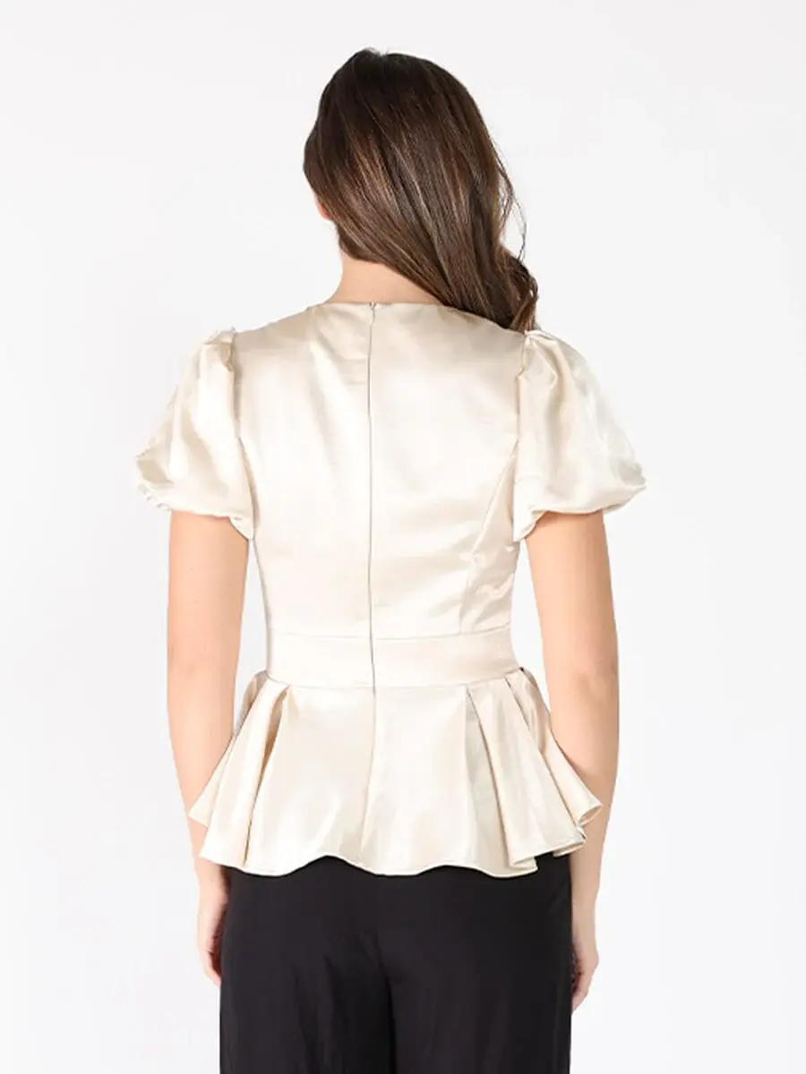 Miniatura: Ondina Puffed Sleeve Ruffle Top