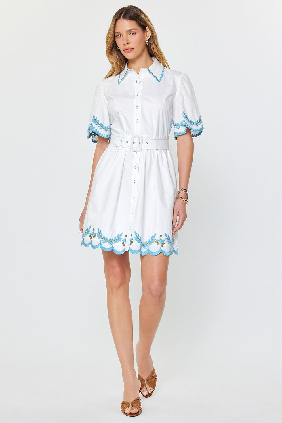 Miniatura: Vera Embroidered White Mini Dress