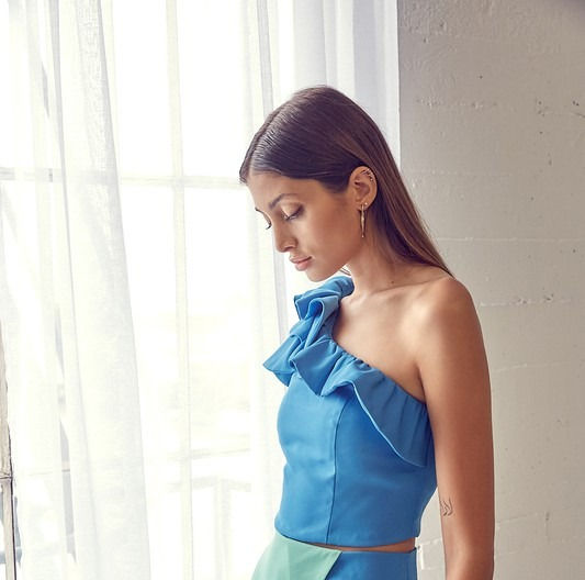 Miniatura: Bruna Blue One Shoulder Top