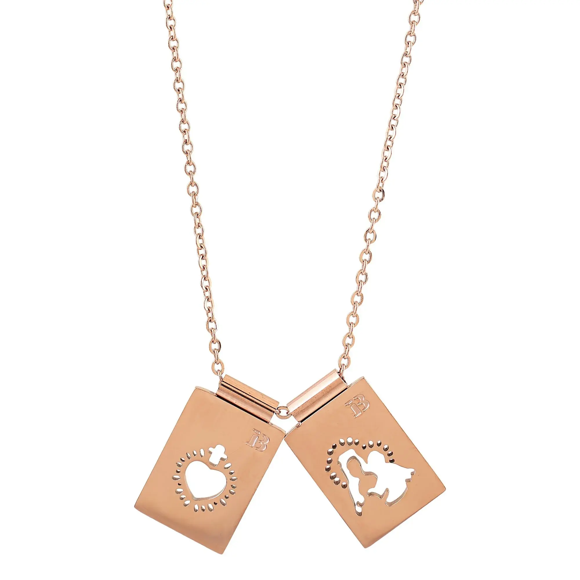 Scapular Virgin & Sacred Heart Rose Gold