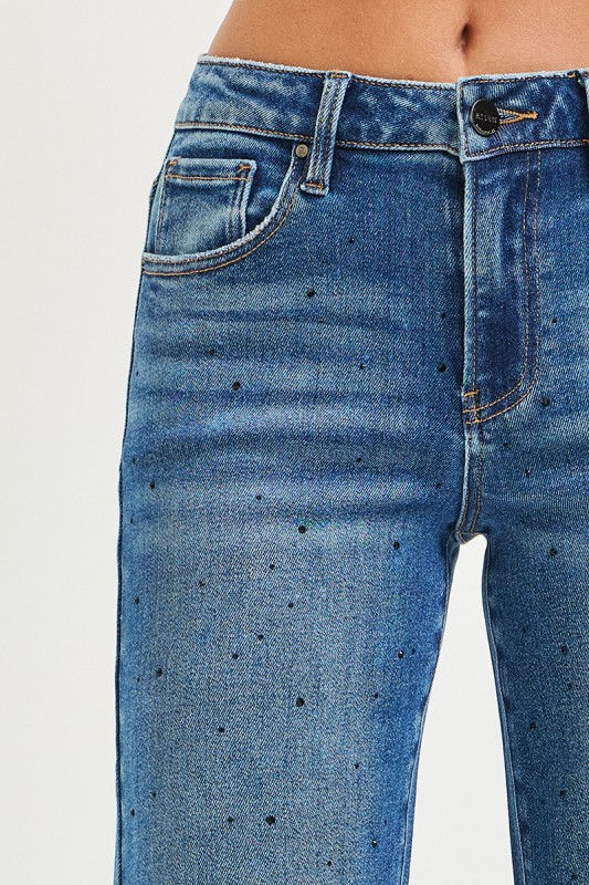 Miniatura: Emilia High Rise Wide Leg Rhinestone Jeans