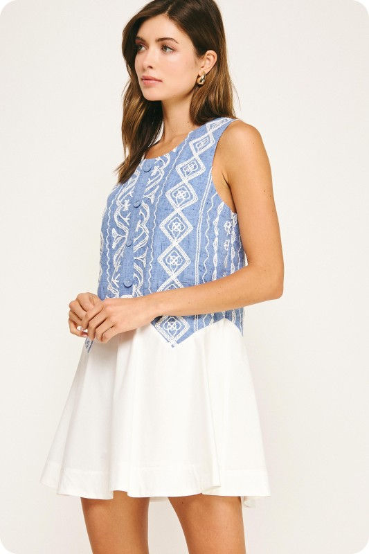 Miniatura: Mary Mixed Media Mini dress