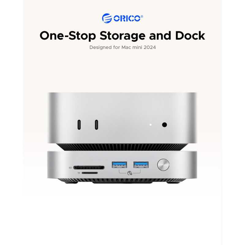 Miniature : Station d'accueil ORICO MiniLink 9-en-1 avec Boîtier SSD M.2 pour Mac mini 2024