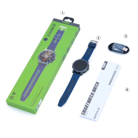 Miniature : Montre Connectée étanche 470 mAh Remax WATCH12 - écran AMOLED - Bleu