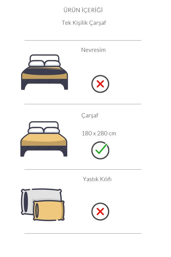 Миниатюра: Varol Zeus Serisi Pamuk Saten Otel Çarşafı Tek Kişilik 180x280cm
