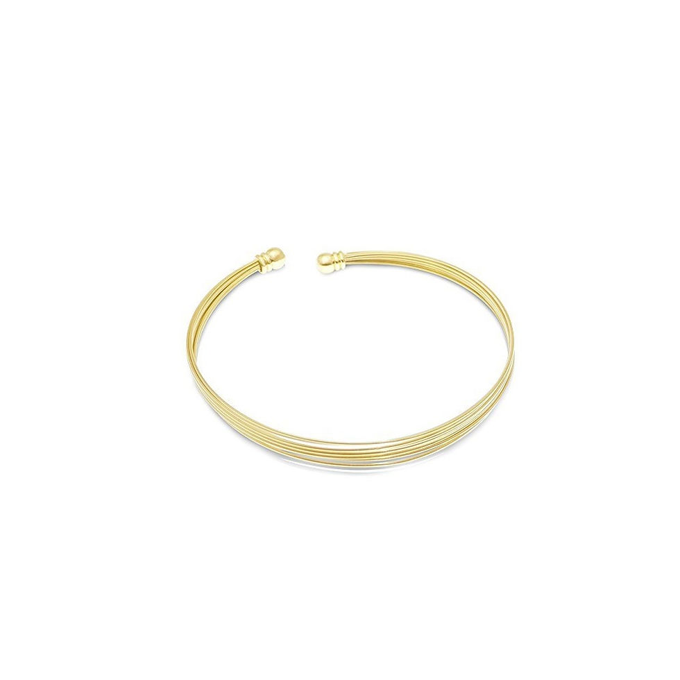 Thumbnail: Multi-Band Gold Cuff Bracelet - 24K Gold-Plated