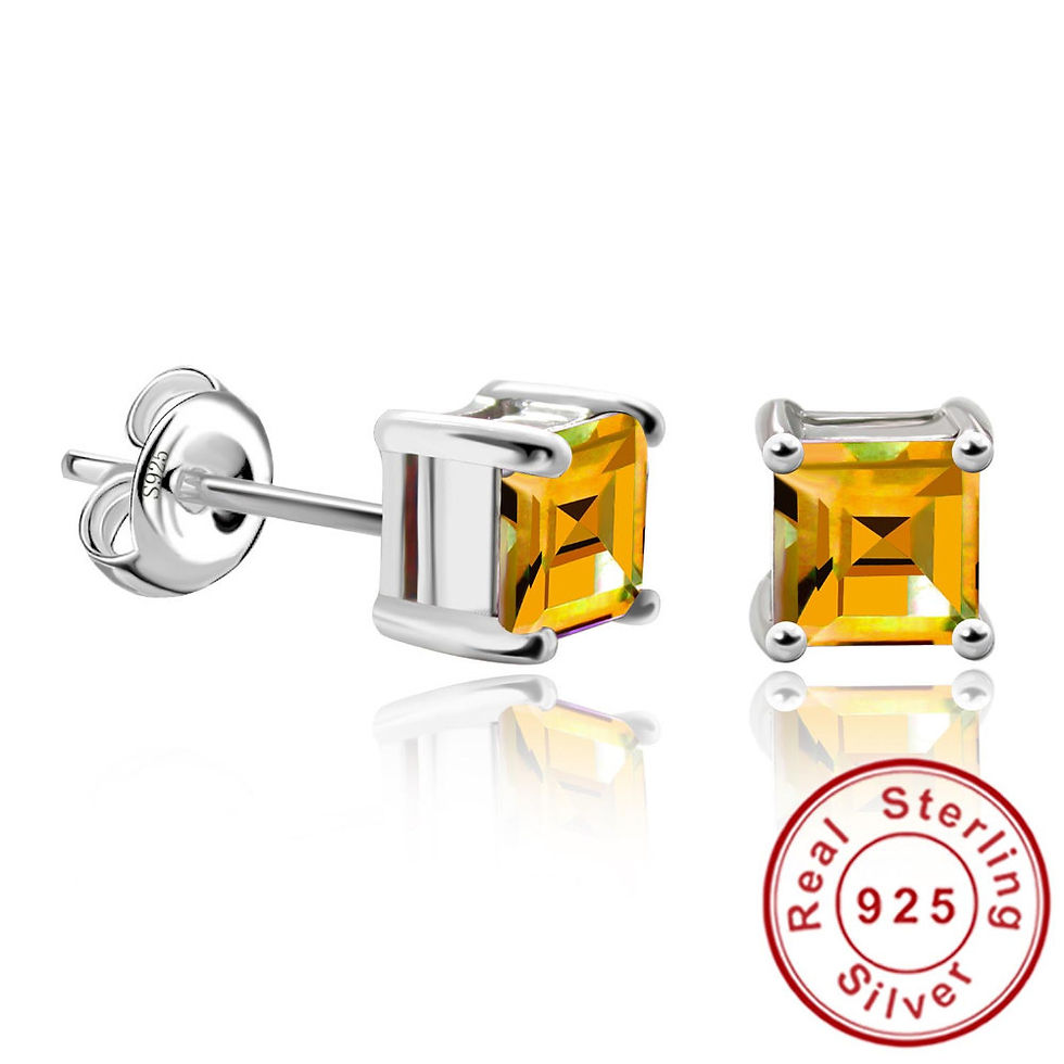 Thumbnail: 925 Sterling Silver Citrine Earrings