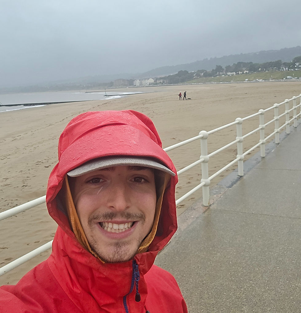 Selfie at the beach at Rhos on Sea