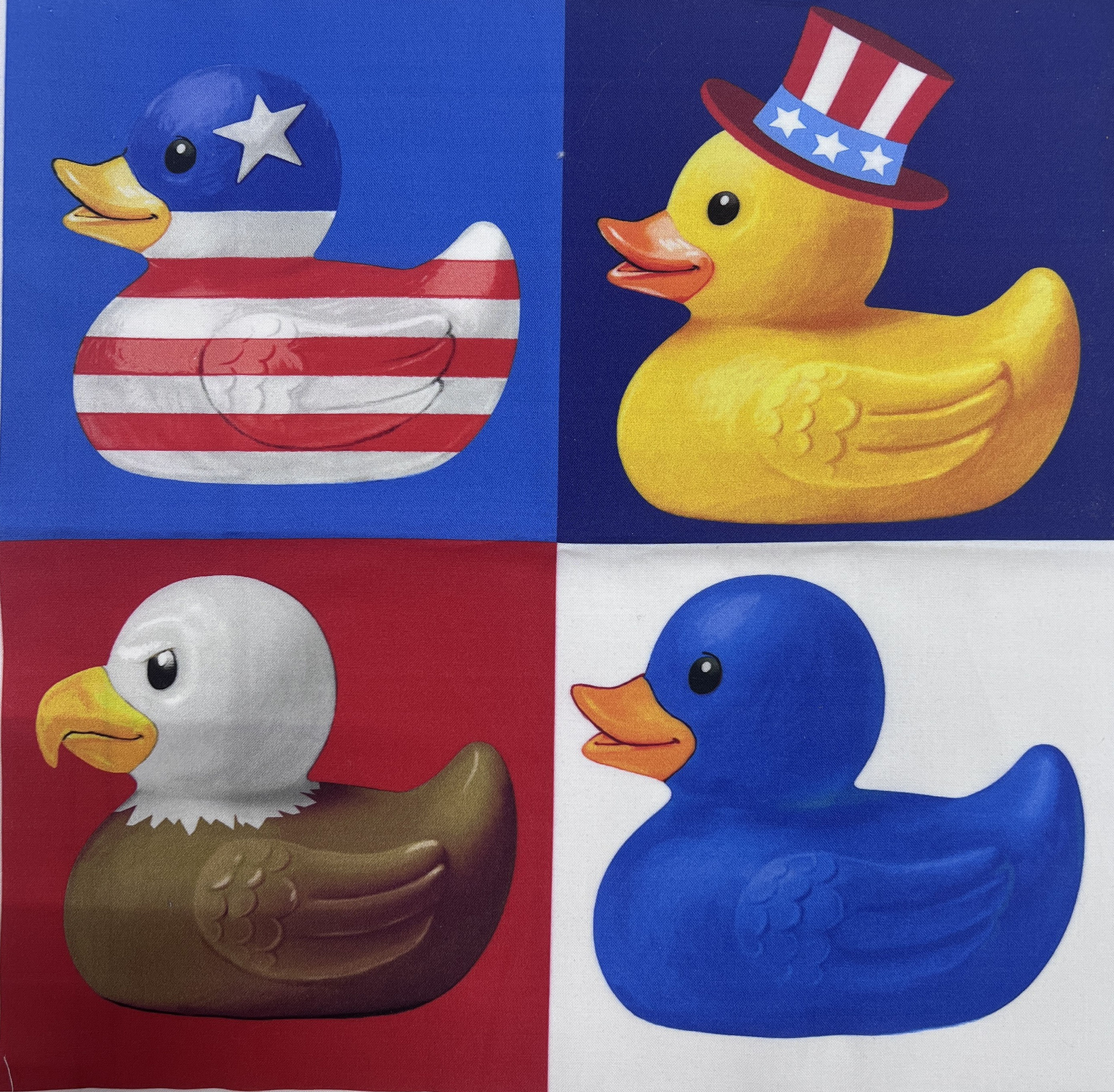 Duck Quad Patriotic  14" x 14"
