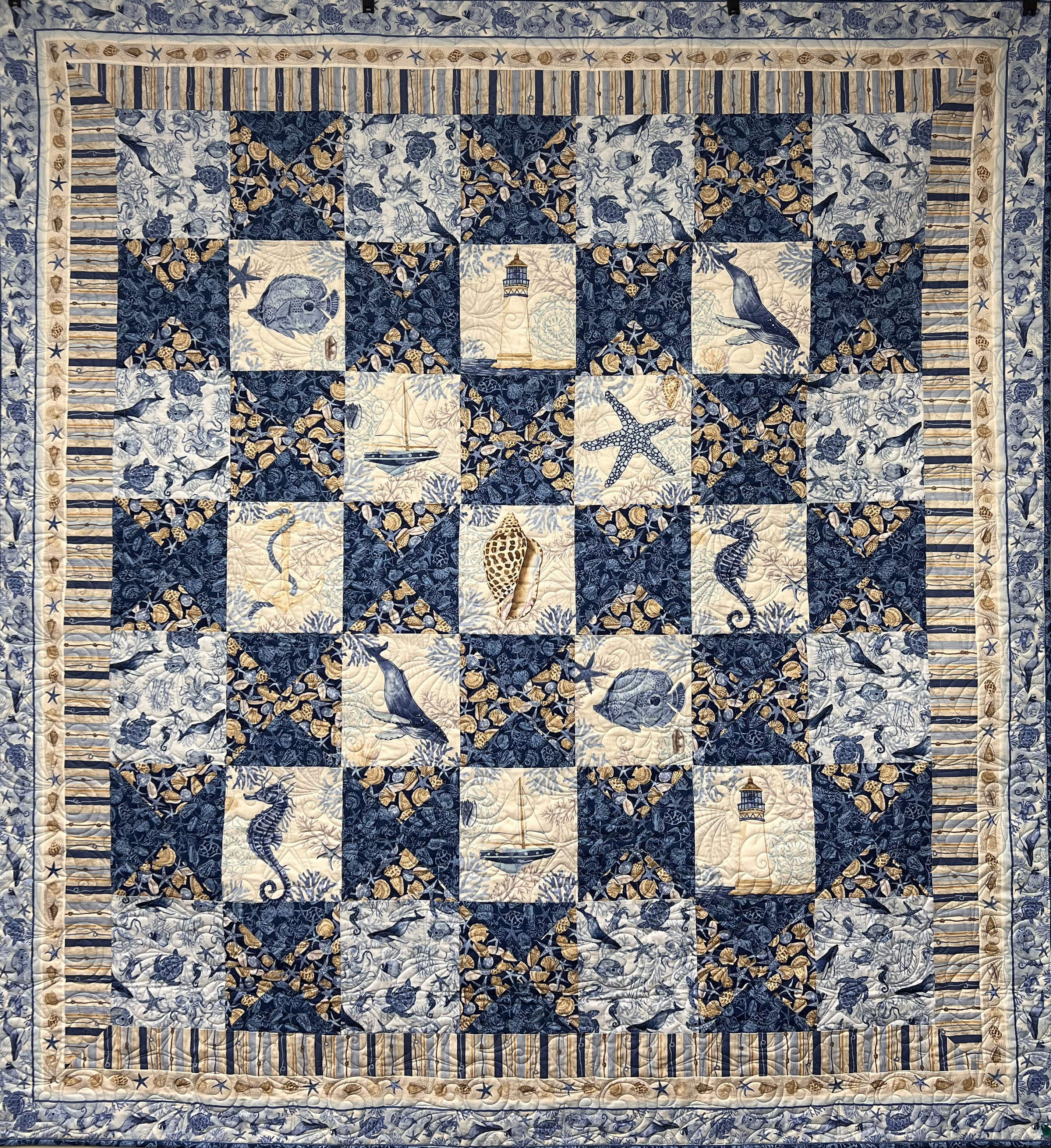 Cobalt Seas I, Twin, 72” x 79”