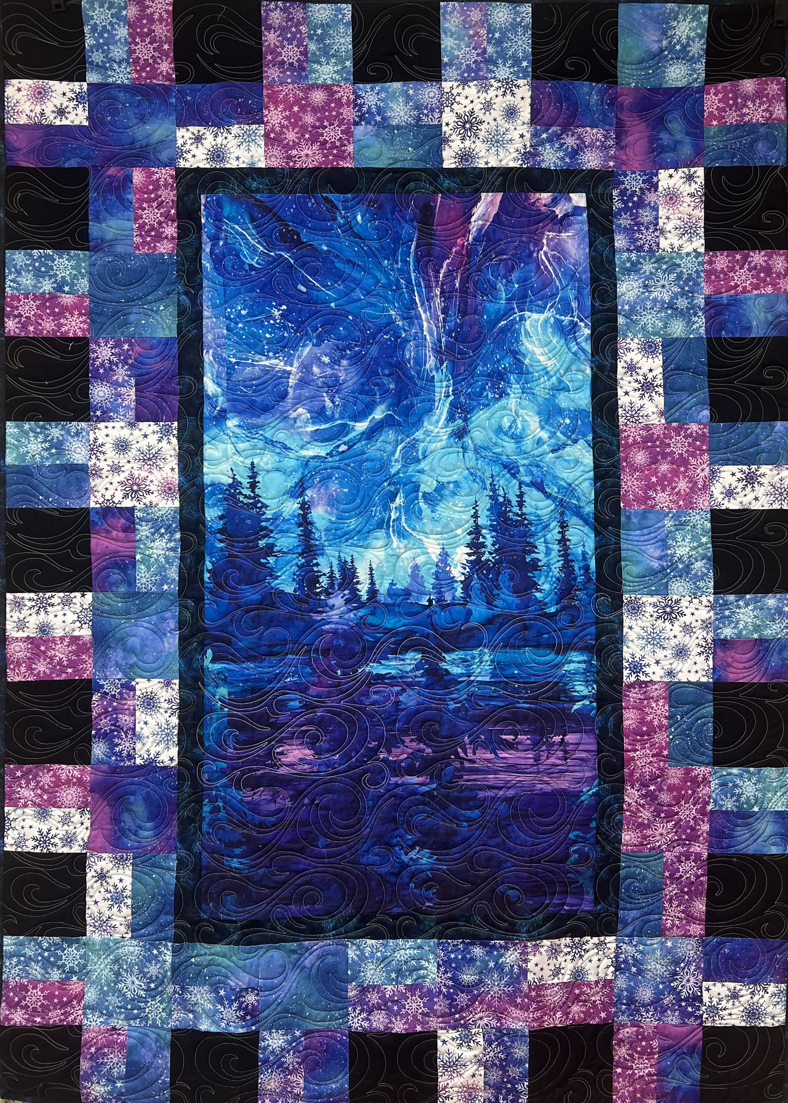 Aurora Skies, Lap, 44” x 63” - $95