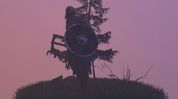 Viking complete scene during sunset