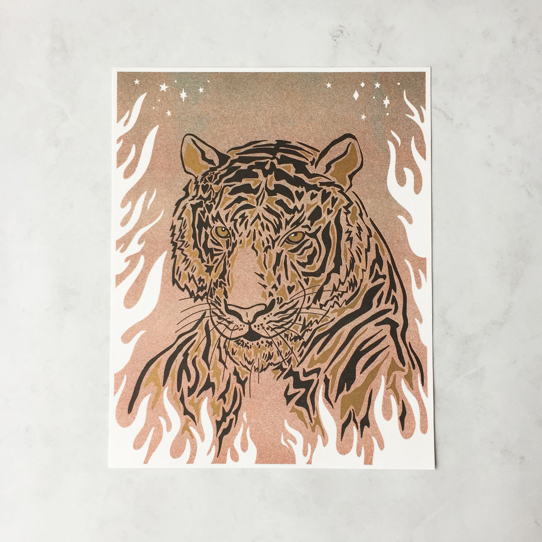Tiger Eye Riso Print