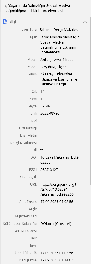 zotero uygulamasında kaynak belirtme atıf yapma literatür taraması etiket ekleme çalışma alanı düzenleme