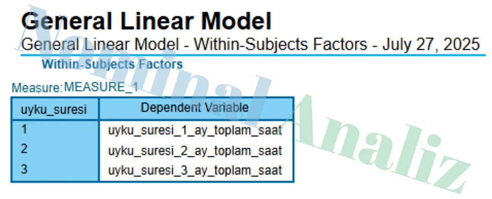 General Linear Model - Within-Subjects Factors - July 27, 2025