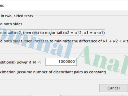 Alpha balancing in two-sided tests Computation ayarlaması mcnemar testi g power