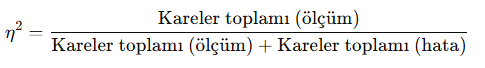 ANOVA Etki Büyüklüğü (Effect Size): Eta Kare (η²)