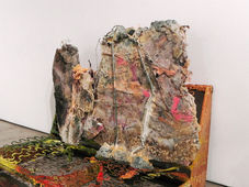 sap green and paraffin wax (on sofa)[detail]