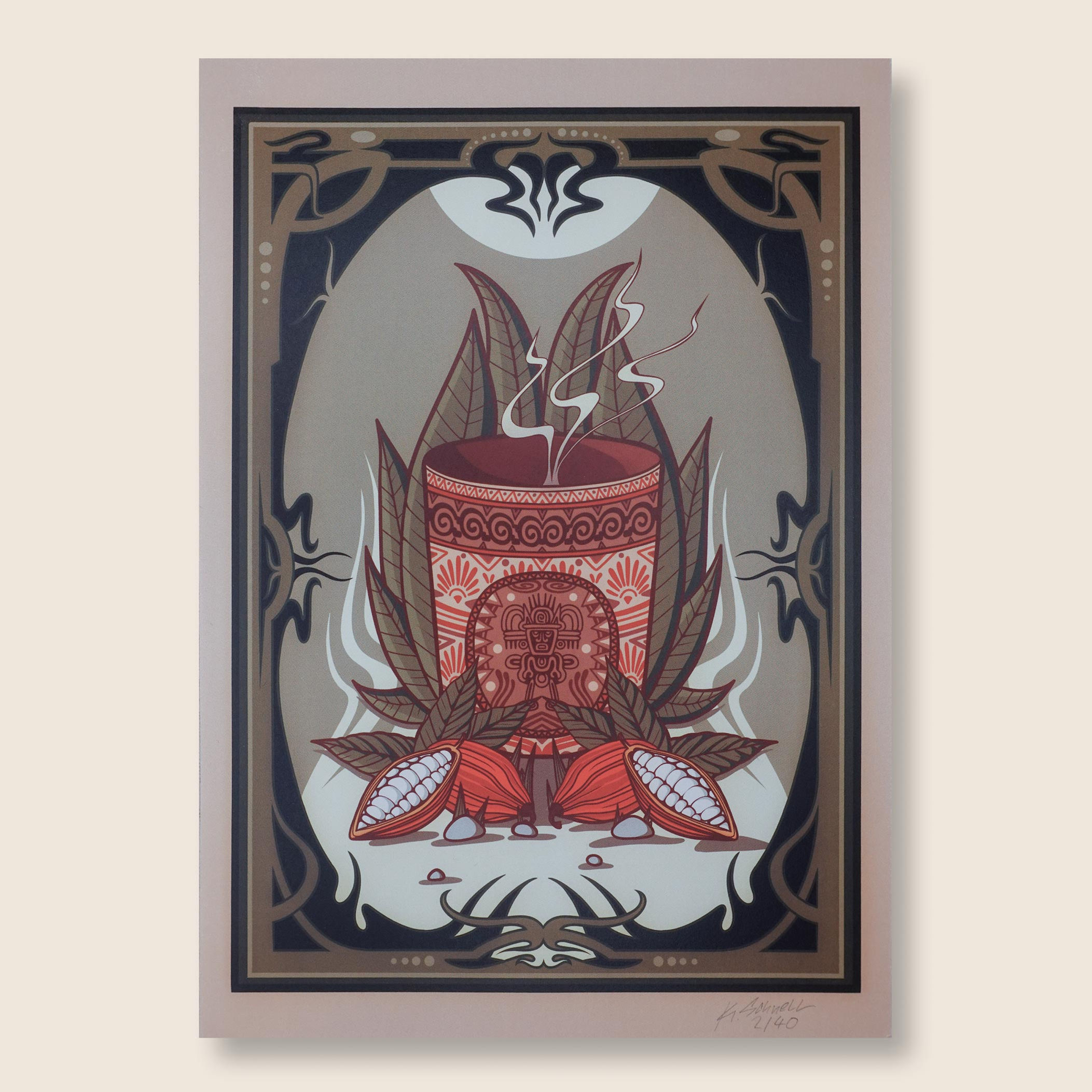 Cacao mug art print illustration