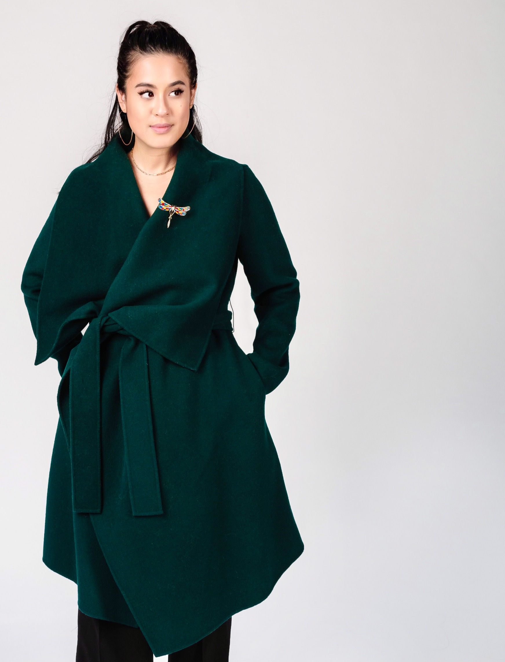 Sway Cashmere Coat - HunterGreen