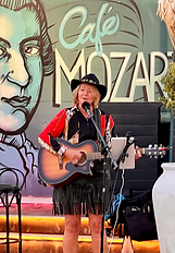 Performing at Cafe Mozart in Maspalomas, Gran Canaria