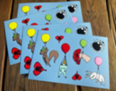 Balloon Animals Sticker sheet of 6 designs