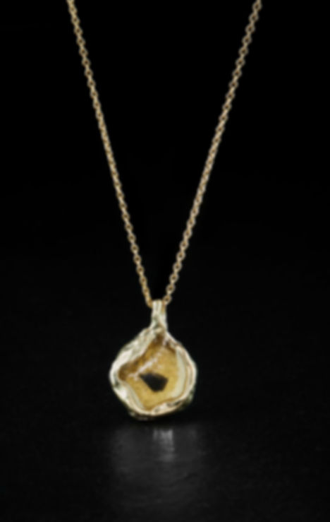 BERLIJN MUUR GOUDEN HANGER 14K - ROND - TRANSPARANT