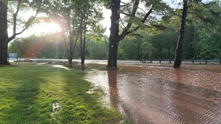 Flooding along State Hwy. 13 at the hatchery.
