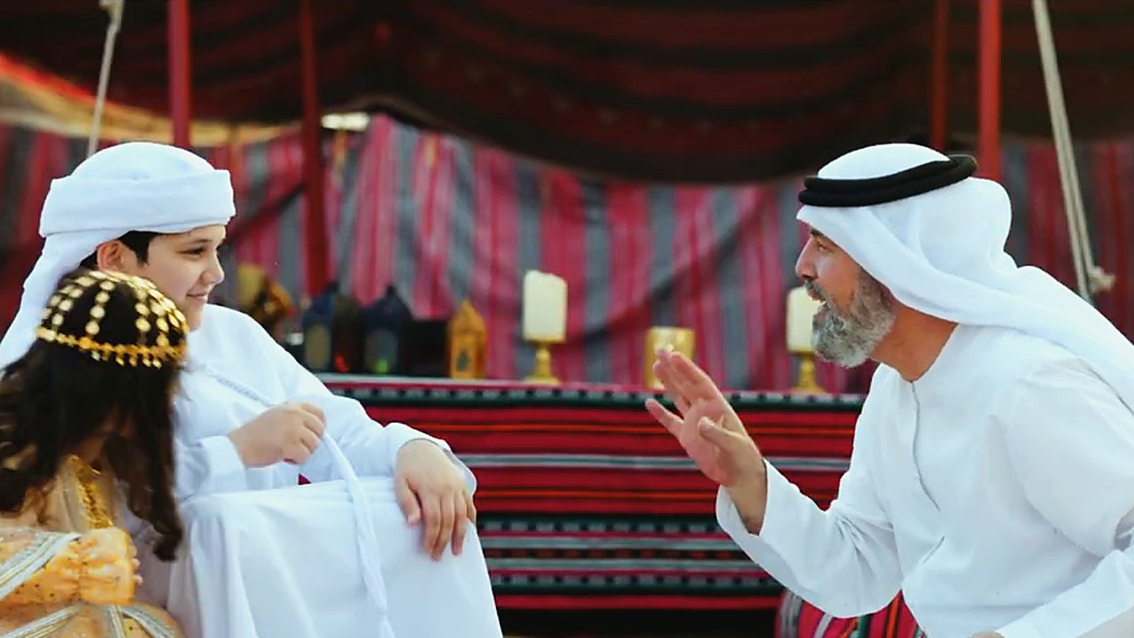 Majlis tent in the Abu Dhabi desert, from the Reportage National Day film