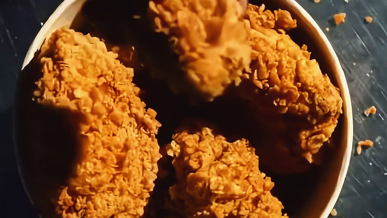 KFC bucket of freshly prepared chicken