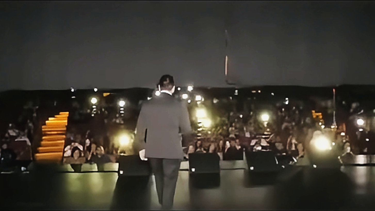 Tamer Hosny on stage at Dubai Opera