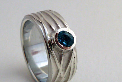 Commission: ‘Braided River’ Silver & Topaz Ring