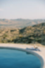 idyllic poolside in country