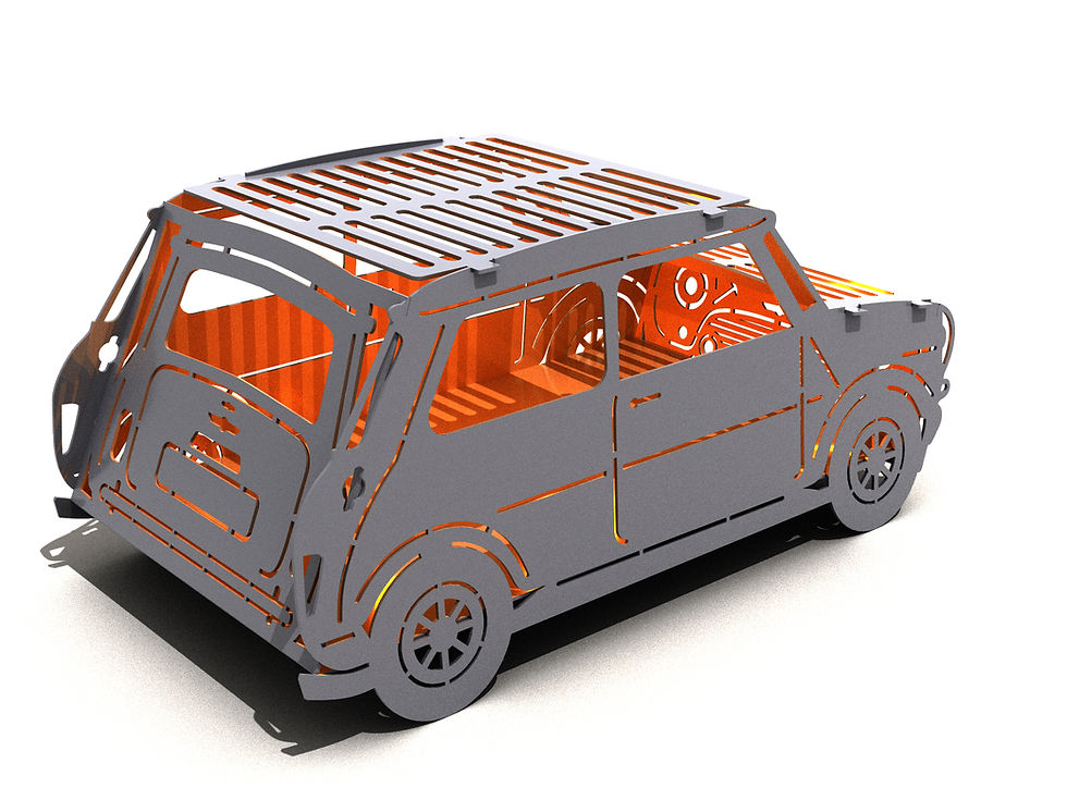 Thumbnail: Mini Cooper Fire pit. DXF fire pit, file plasma, laser cutting