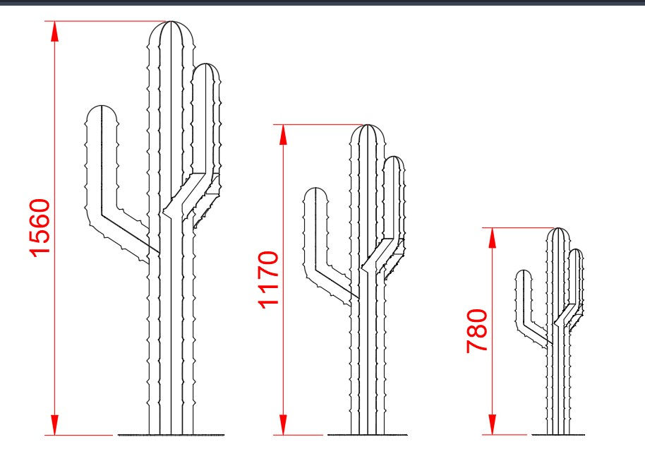 Thumbnail: Garden decor in rusty Cactus style.DXF file plasma, laser cutting