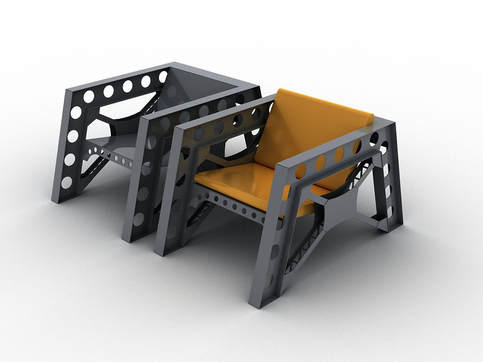 Thumbnail: Armchair 10 in industrial style. Cutting plan. DXF file plasma, laser c
