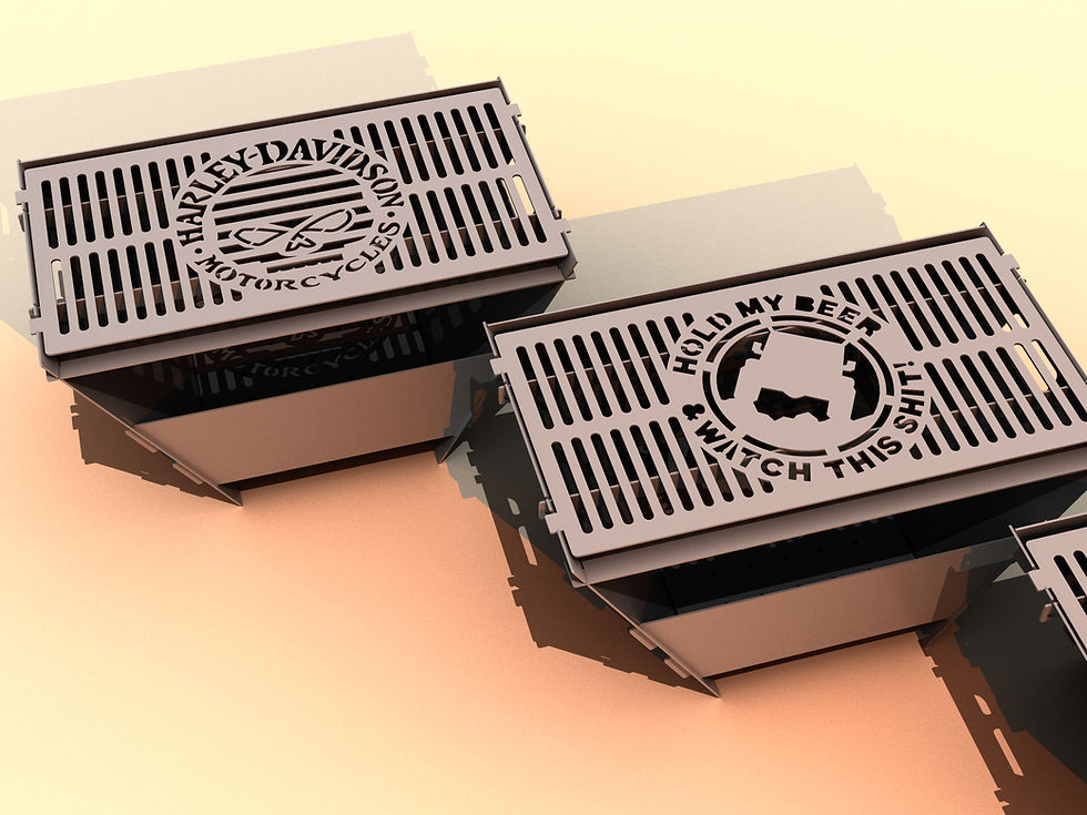 Thumbnail: Fire pit 4 grill grate option(Collapsible). DXF fire pit, file plasma, laser cut