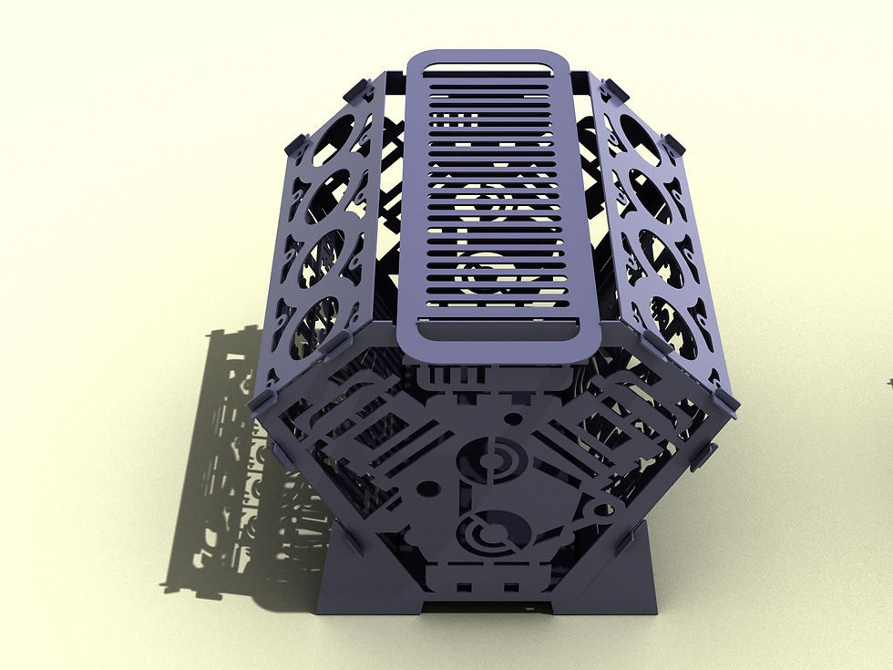 Thumbnail: Collapsible fire pit "V8_1". 3 options DXF file plasma, laser cutting