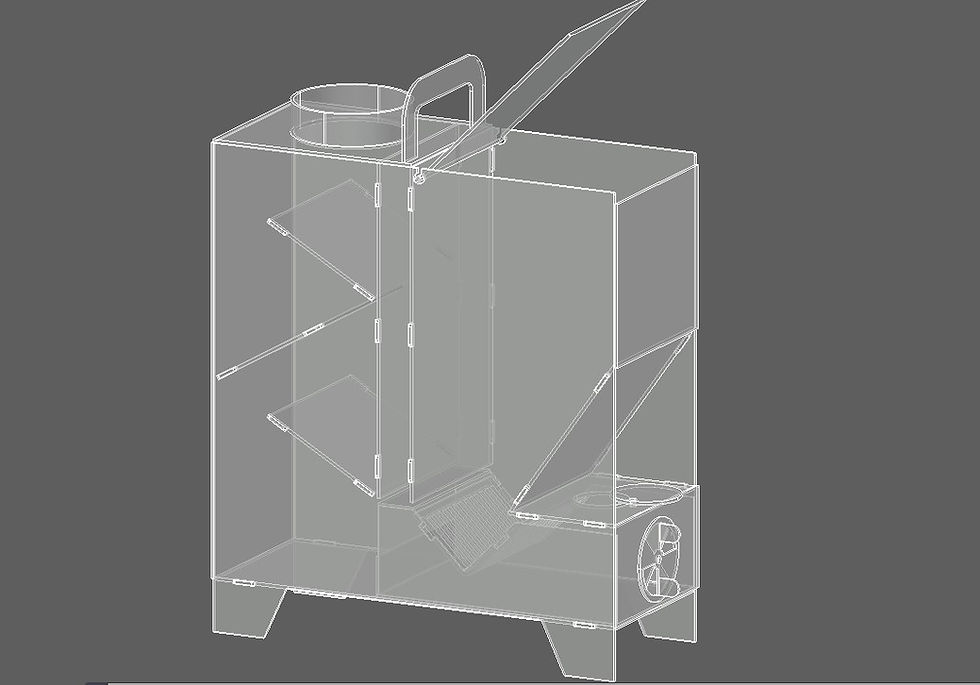 Thumbnail: A camping stove with wood or pellets. DXF file is ready for cuttin