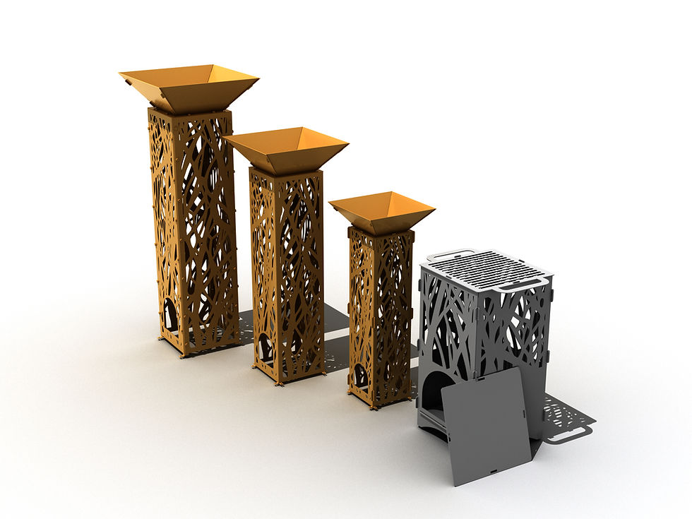 Thumbnail: Garden column 2 in rusty style+DXF fire pit, file plasma, laser cutting