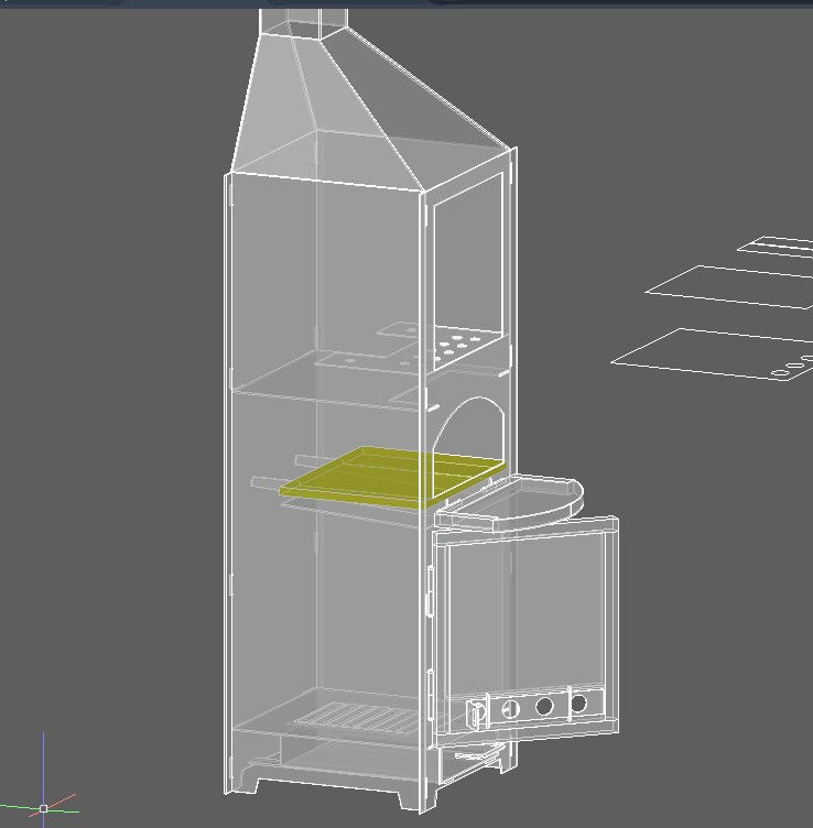 Thumbnail: Stove 3 in 1 - Grill, pizza, smoker. Double walls with insulation with stone woo