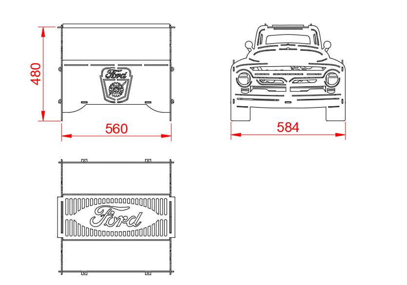 Thumbnail: Collapsible Fire pit Ford. For sheet 7g, 9g, 11g, 3 mm, 4 mm.  Two types of slot