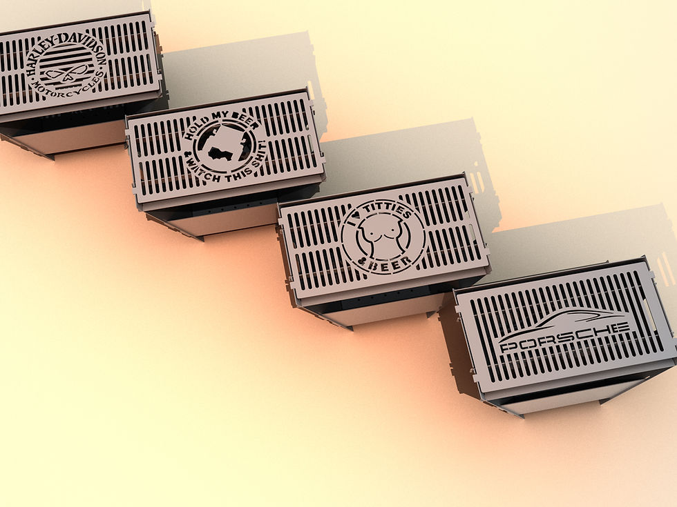 Thumbnail: Fire pit 4 grill grate option(Collapsible). DXF fire pit, file plasma, laser cut